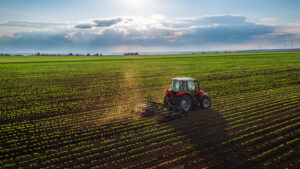 Traktor auf dem Feld