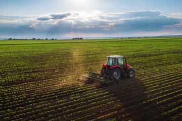 Traktor auf dem Feld